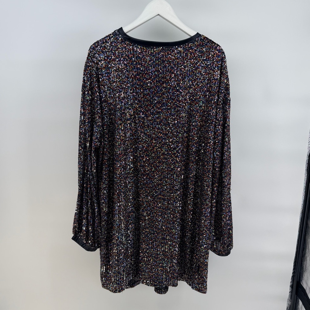 Fantastic Fawn Long Sleeve Rainbow Sequin Birthday Dress - Picture 4 of 4
